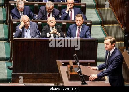 L R First Row Mp Ryszard Terlecki Mp Jaros Aw Kaczynski Leader Of