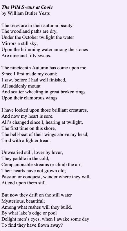 William Butler Yeats ~ I Love This Poem And It Has A Special Meaning