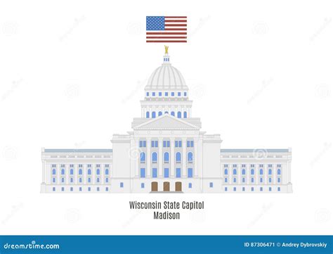 Wisconsin State Capitol Madison Stock Vector Illustration Of