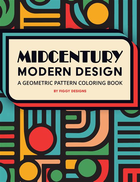 Midcentury Modern Design Coloring Book Figgy Designs