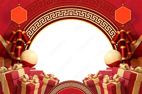 Happy Chinese new year illustration. picture frame template. PNG File Stock Illustration | Adobe ...