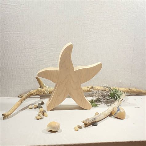 Seestern 21 Cm Aus Holz Maritime Deko Geschenk Sommer Etsy