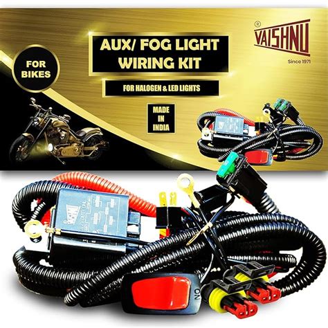 Vaishnu Fog Light Wiring Harness Kit For Bikes Plug Play