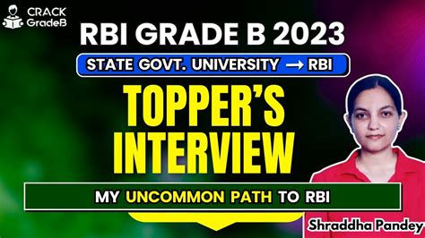 Ms Shraddha Pandey Rbi Grade B 2023 Toppers Rbi Success Story Youtube