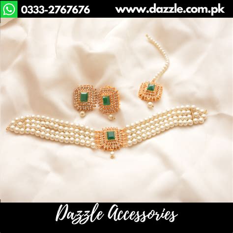 Golden Pearl Choker With Earrings Dazzle Accessories