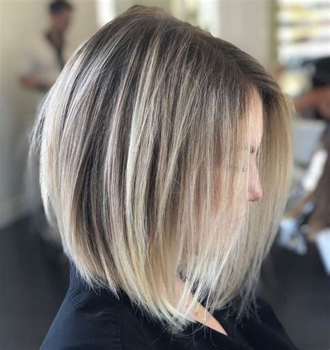 Coupes Au Carr Avec Balayage Ombre Blond Polaire