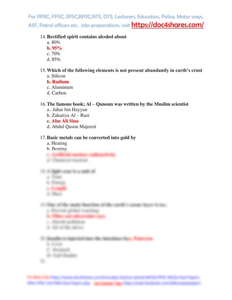 SOLUTION 100 Most Repeated Every Day Science Mcqs For The Preparation