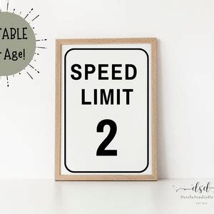 Speed Limit Sign Editable, Race Car Birthday Party Sign Printable ...