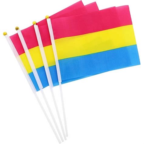 Pansexual Pride Flag Lgbtq Handheld Stick Flags 12 In 60 Pack Pack