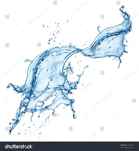 Blue Water Splash Isolated On White Stock Photo 53480422 | Shutterstock