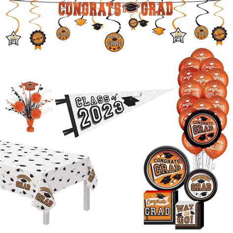 Orange Congrats Graduation Party Kit For 20 Guests Party City