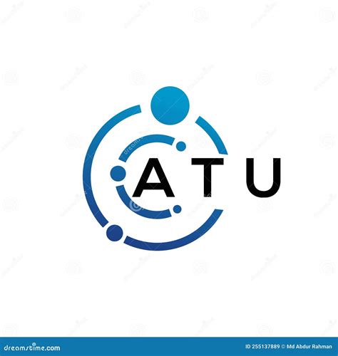 Atu Letter Logo Design On Black Background Atu Creative Initials