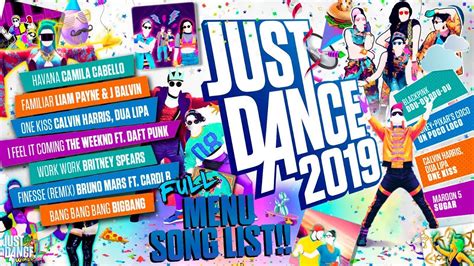 Just Dance Menu Song List Full Song List Youtube