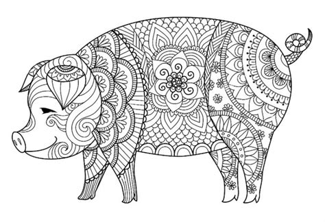 Sweet outline ornate pig tattoo design - Tattooimages.biz