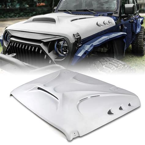 Jeep Wrangler Jl Fiberglass Hood With Open Air Scoop And Vents Crawlertec