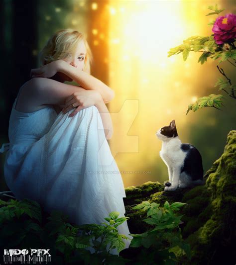 Girl And Cat By Midodellouche On Deviantart