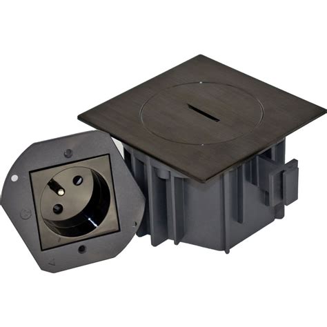 Floor Socket Ip66 2pt Frbe Gunpowder Black Stainless Steel Brushed