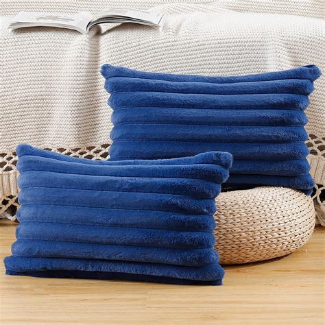 Madizz Set Of Faux Wool Plush Decorative Throw Pillow Covers X