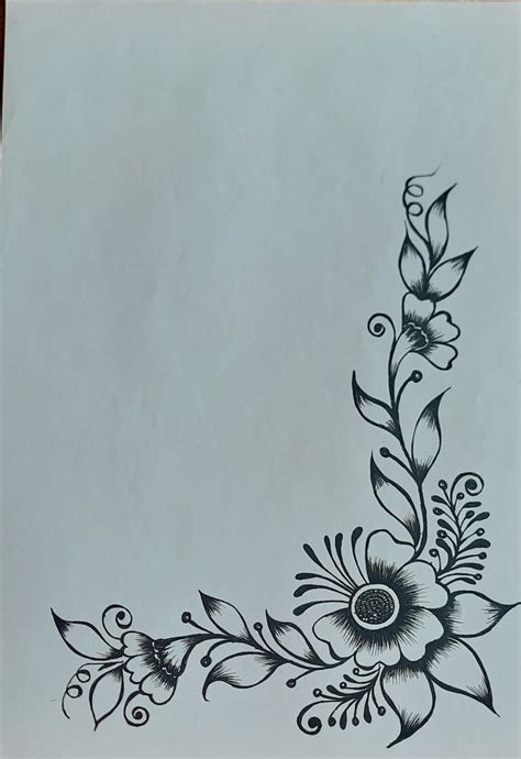 simple corner designs  draw  pencil
