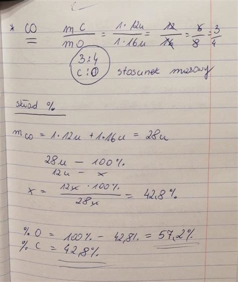 Oblicz Stosunek Mas Pierwiastkow Oraz Sklad Procentowy Dla Co Ki H O