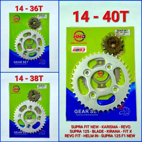 Jual Gear Gir Set Depan Belakang HMD Motor Honda SUPRA FIT NEW