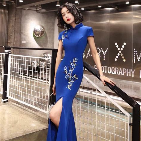 Blue Qipao Dress