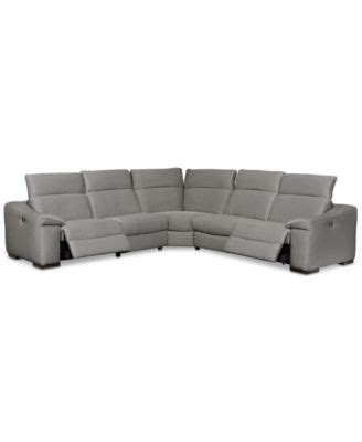 Kelsee 5 Pc Fabric Sectional Sofa With 2 Power Recliners Created For