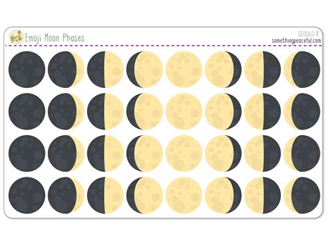 Moon Phases Emoji Sticker Sheet – Something Peaceful