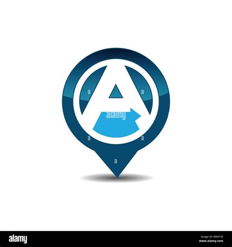 Letter A Gps Logo Gps Vector Gps Icon Navigation Vector Logo Stock