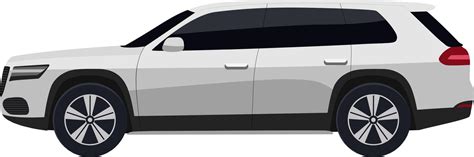 Modern SUV vehicle illustration. SUV automobile in side view. Sleek white car with dark tinted ...