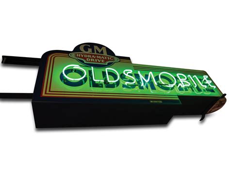 Oldsmobile GM Hydra Matic Drive Double Sided Neon Sign Auburn Fall