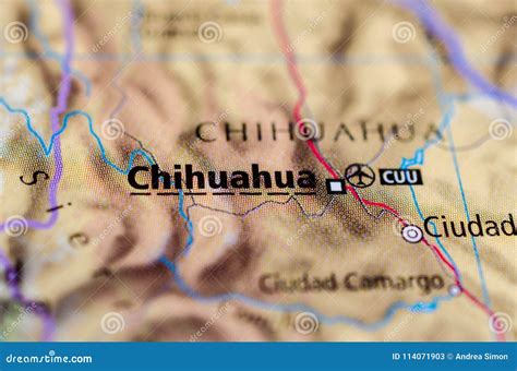 Chihuahua City On Map Stock Image Image Of Mexican 114071903