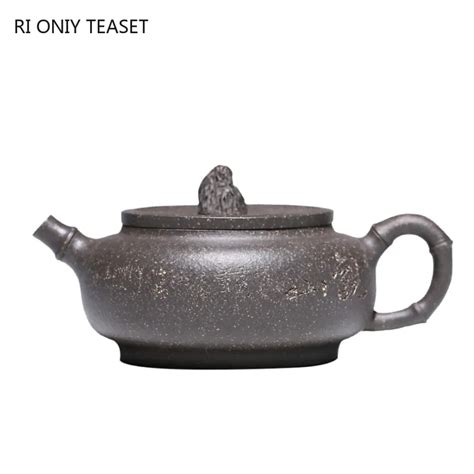 160ml Yixing Raw Ore Purple Clay Teapot Famous Handmade Large Diameter