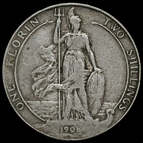 Edward Vii Silver Florin Gf