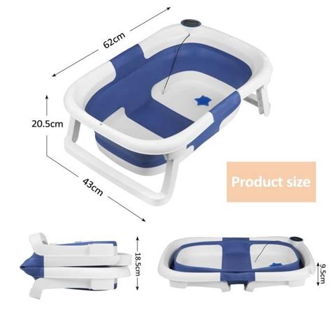 Baignoire Pliable Bébé Évolutive SINBIDE Avec Coussin de Bain et