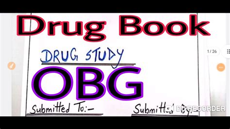 Drug Book Kese Banaye Drug Book OBG Drugs Study OBG Gnm