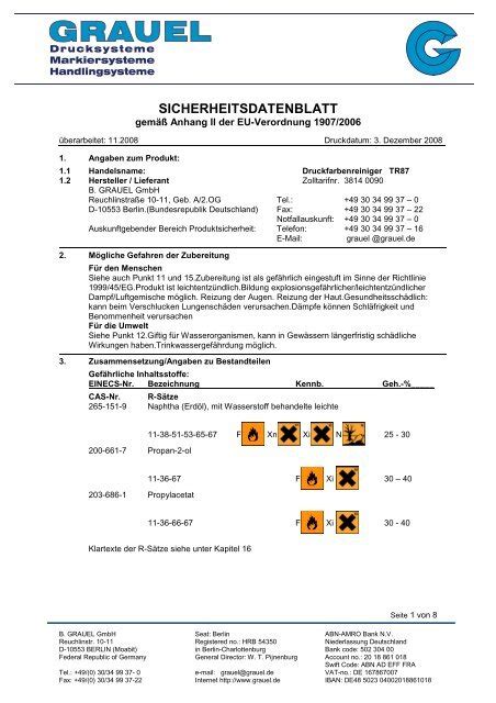 Sicherheitsdatenblatt B Grauel Gmbh