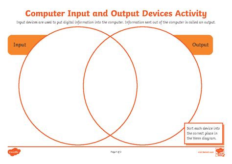 Input AND Output Devices Worksheet - Computer Input and Output Devices Activity Input Output ...