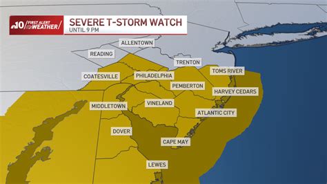 Severe Thunderstorm Watch For All Of Delaware Parts Of Pa Nj Nbc10