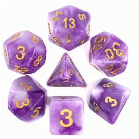 Purple Jade Dice Set HDJ-05/5 - The Dice Emporium