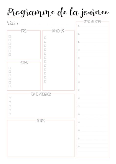 Planners à Imprimer Pour Sorganiser Au Quotidien Gratuit