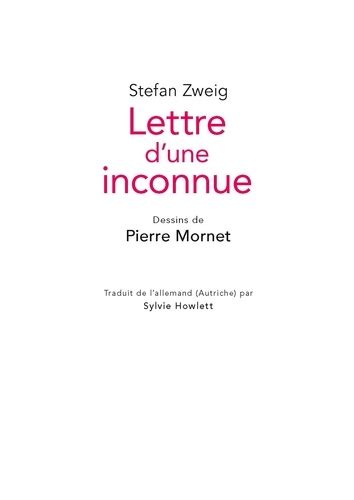 Lettre Dune Inconnue De Stefan Zweig Grand Format Livre Decitre