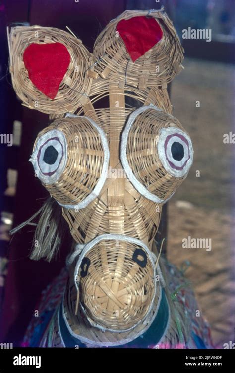 Donkeys Mask From Cane Work India Stock Photo Alamy