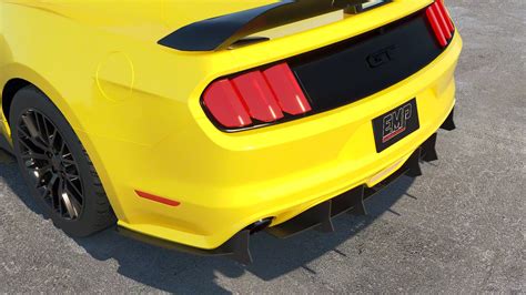 Mustang Hdpe Rear Diffuser V3 Matte Black 15 17 Mustang Gt Premium