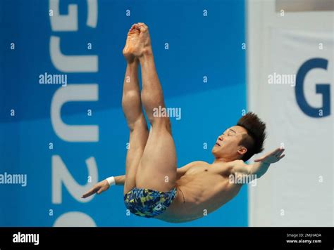 South Korea S Woo Ha Ram Competes During The Men S 3m Springboard