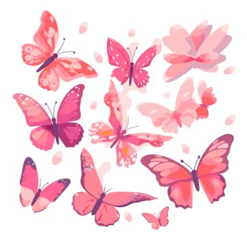 The Pink Butterfly Sticker On A White Background Clipart Vector