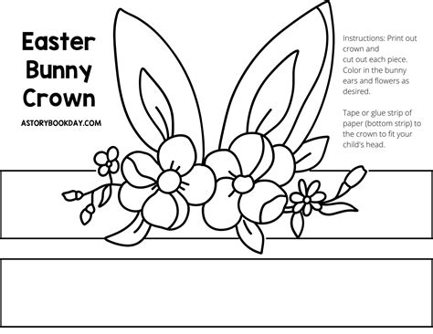 Free Printable Easter Bunny Crown For Pretend Play