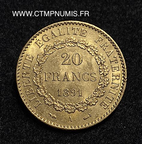 Francs Or Genie Iii Republique A Paris Sup Ctmp Numis