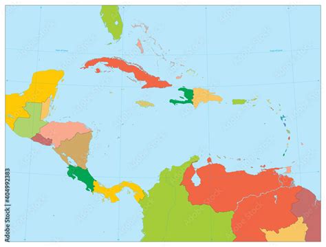 Political Map of the Caribbean. No text Stock Vector | Adobe Stock