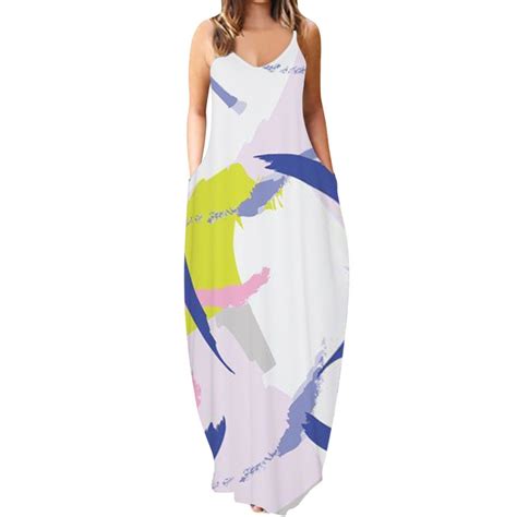 IDALL Summer Dresses Maxi Dresses Women S Dress Digital Print Multi